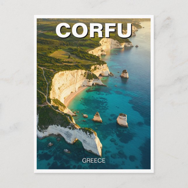 Korfu Griechenland Travel Postkarte (Vorderseite)