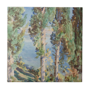 Korfu-Zypressen von John Singer Sargent Fliese