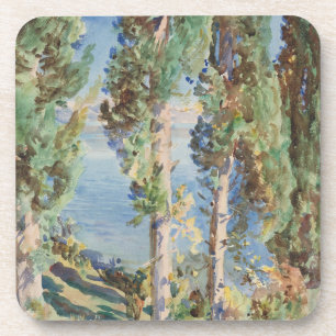 Korfu-Zypressen von John Singer Sargent Getränkeuntersetzer