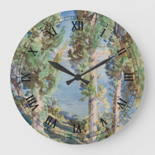 Korfu-Zypressen von John Singer Sargent Große Wanduhr
