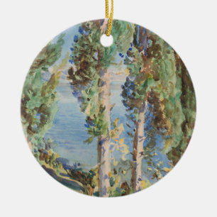 Korfu-Zypressen von John Singer Sargent Keramik Ornament
