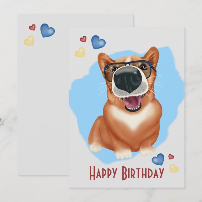 Korgi mit Sonnenbrille. Corgi Liebhaber (Vorne/Hinten)