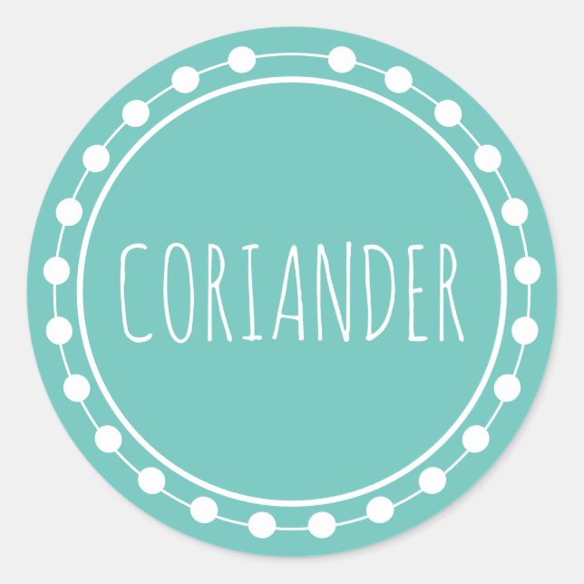 Koriander-Gewürzmarke Runder Aufkleber (Vorderseite)