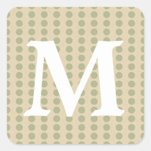 Koriander Gewürzstimmungen Punkte mit Monogramm I Quadratischer Aufkleber