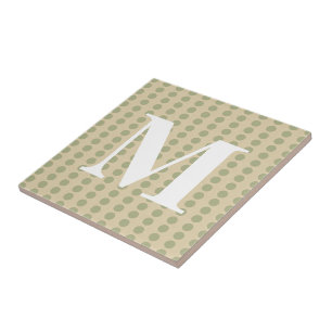 Koriander-Gewürzstimmungspunkte mit Monogramm Fliese