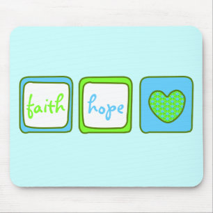 Korinther-13:13 des Glauben-Hoffnungs-Liebe-Herz-1 Mousepad