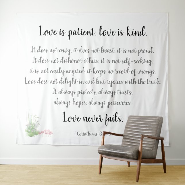 Korinther Vers, Liebe ist geduldig (mit Wandteppich (Beispiel (Horizontal))