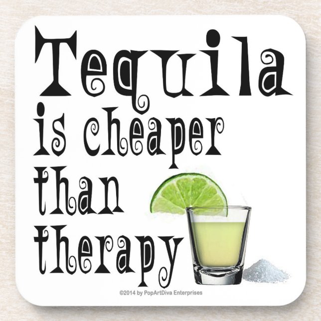 KORK-UNTERSETZER SET, TEQUILA IST KREATIV ALS THER UNTERSETZER (Vorderseite)