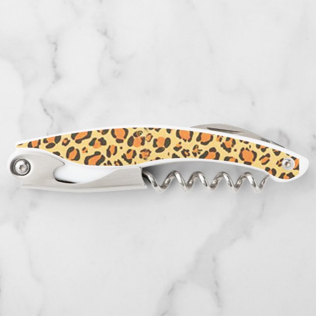 Korkenzieher Flaschenöffner Leopard (Vorderseite)