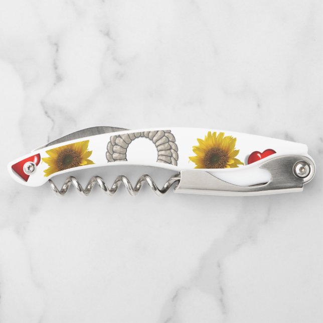 Korkenzieher Flaschenöffner Sonnenblume (Rückseite)