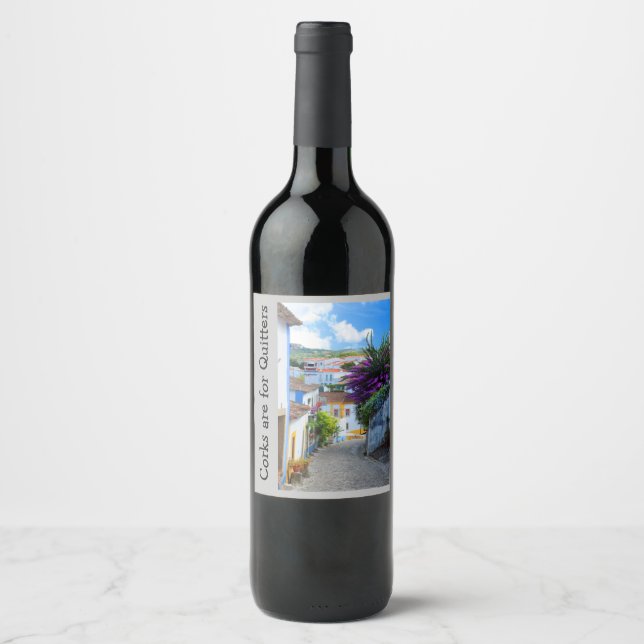 Korks sind für Quitters! Weinetikett (Vorderseite)