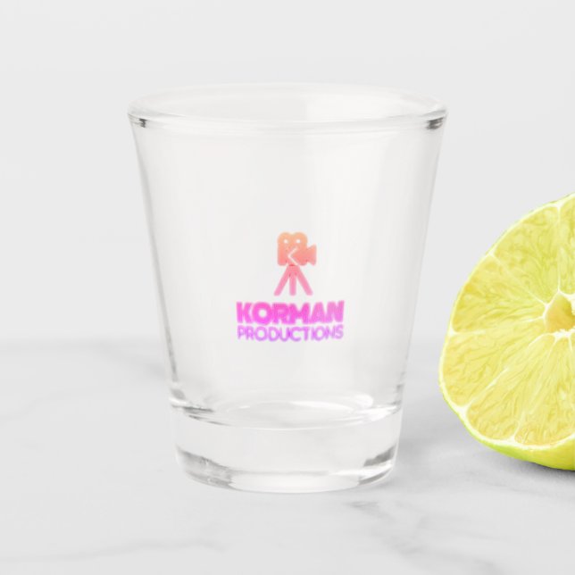 Korman Productions YouTube Channel Pink Logo Schnapsglas (Vorderseite)