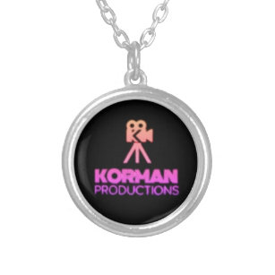Korman Productions YouTube Channel Pink Logo Versilberte Kette