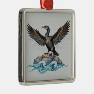 Kormoran auf Felsen Ornament Aus Metall