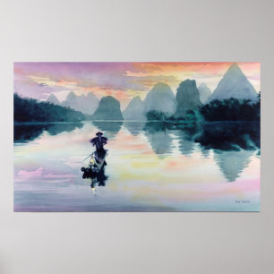 "Kormoran-Fischer-" ChinaWatercolor Poster