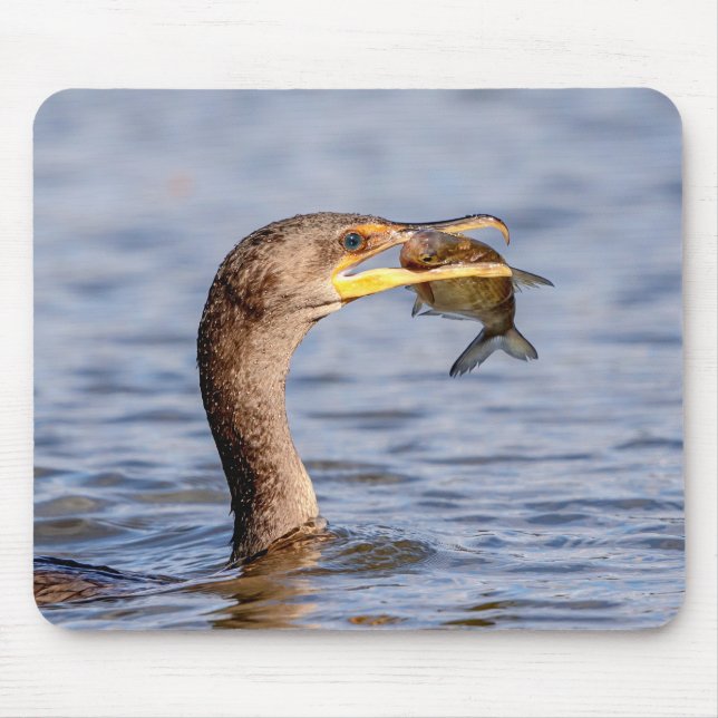 Kormoran mit Fisch Mousepad (Vorne)