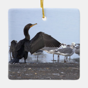 Kormoran- und Möwen-Schmuck Keramikornament