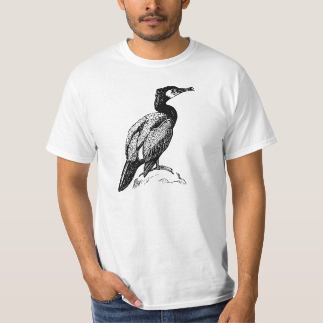 Kormoran-Vogel-Kunst T-Shirt (Vorderseite)