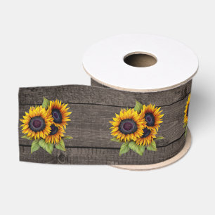 Korn-Art-Band Sonnenblume-Browns hölzernes Ripsband