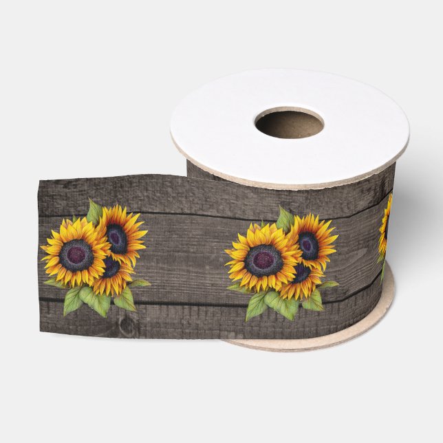 Korn-Art-Band Sonnenblume-Browns hölzernes Ripsband (Spule)
