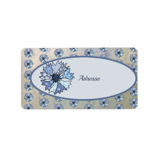 Kornblume Adressaufkleber (Vorne)