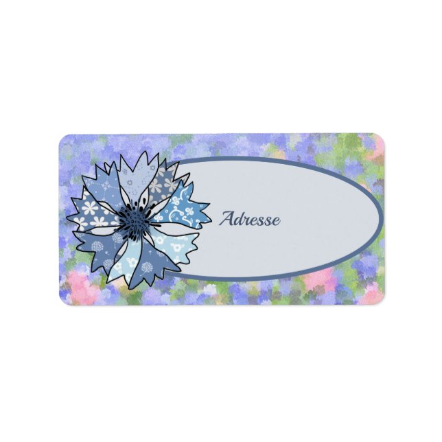 Kornblume Adressaufkleber (Vorne)