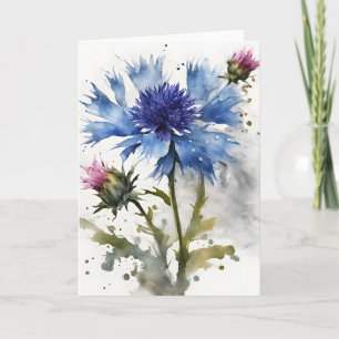 Kornblume - Aquarellblumen Karte