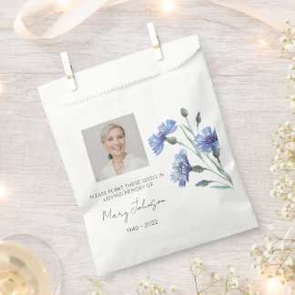 Kornblume | Einfaches Foto-Trauer-Samenbild Geschenktütchen