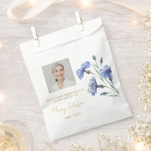 Kornblume   Einfaches Foto-Trauer-Samenbild Geschenktütchen