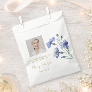 Kornblume | Einfaches Foto-Trauer-Samenbild Geschenktütchen