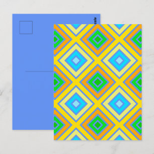 Kornblume Harmonische Farben Winklige Linienkunst Postkarte