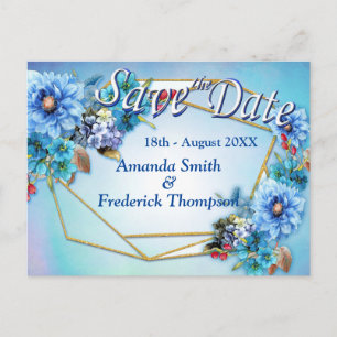 Kornblumen-Blau in Aquarell Save the Dates Ankündigungspostkarte