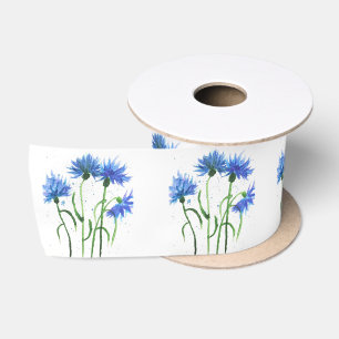 Kornblumen blaue Blumen Aquarell rustikal hübsch Satinband