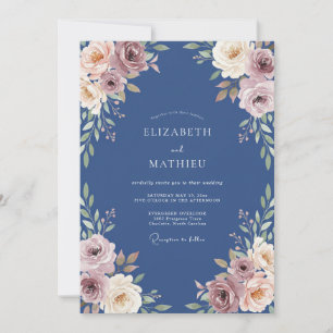Kornblumen-Malven-Blatt-Hochzeit Einladung