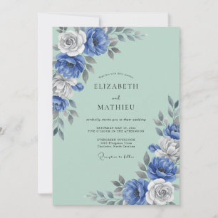 Kornblumen-Minzblatt-Hochzeit Einladung