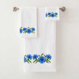 Kornblumen Sommer Badhandtuch Set