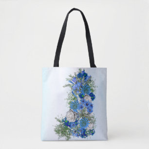 Kornblumen und weiße Rosen Tasche