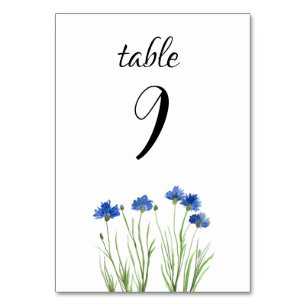 Kornblumen Wildblumen Blaue Blumen Hochzeit Tischnummer
