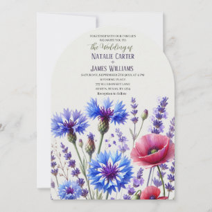 Kornblumen-Wildblumen-Blumen-Hochzeitseinladung Einladung