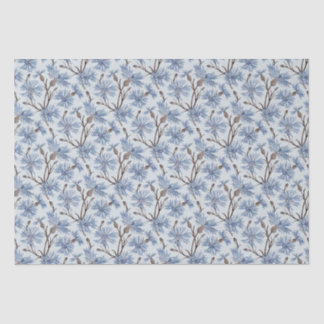 Kornblumen (Zinn/Platin) - Gewebepapier Seidenpapier