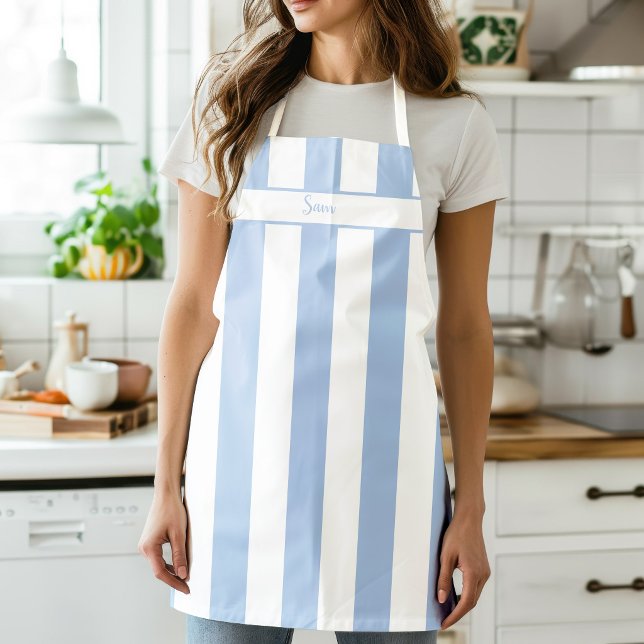 Kornblumenblau gestreifte Candy-Schürze Schürze (Candy Stripe Blue Apron)