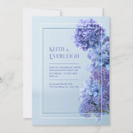 Kornblumenblaue Hortensien Minimalistische Rahmenh Einladung