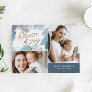 Kornblumenblaue Weihnachtskarte Feiertagskarte