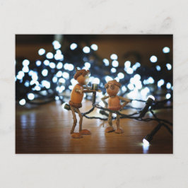 Kornelfen mit Weihnachtsbeleuchtung - Weihnachten Postkarte