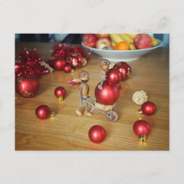 Kornelfen mit Weihnachtsdekorationen - Weihnachten Postkarte