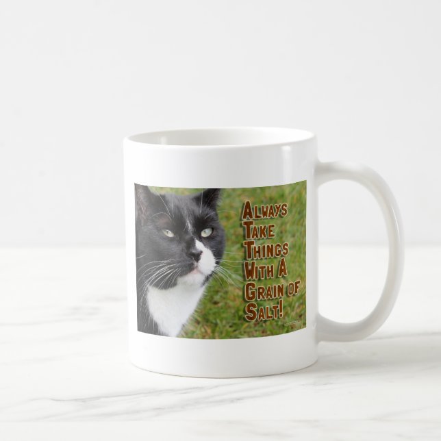 Körner von Salz Tuxedo Kat Foto Motivierende Berat Kaffeetasse (Rechts)