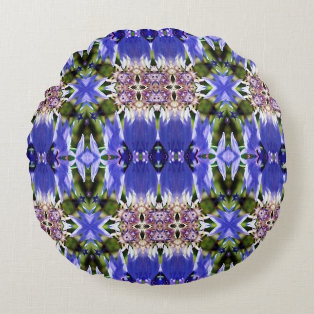 KORNFLOWER PATTERN RUNDES KISSEN (Vorderseite)