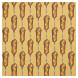 Kornhund Hot Dogs auf einem Stick mit Senf Stoff