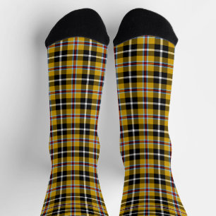 Kornischer Nationaltartan Gelb-Schwarz Kariert Socken