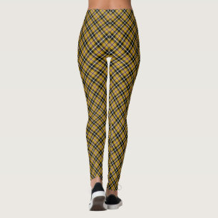 Kornisches Nationaltartan Gelb-Schwarz Karo Leggings